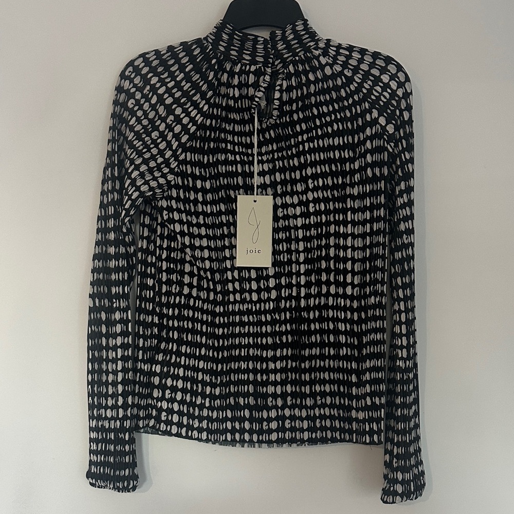 Joie Black and White Long Sleeve Top - Picture 6 of 9